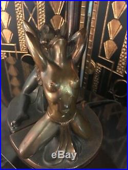 Art Deco Bronze Nude Women Lamp Bookends 1930s