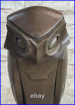 Art Deco Bronze Owl Bookends Mounted On Black Marble Vertical Bases Bookend Deal