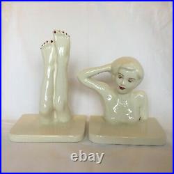 Art Deco Carlton Ware Novelty Book Ends of a Nude Lady