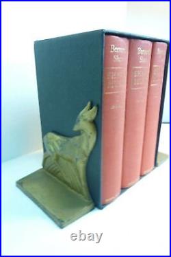 Art Deco Cast Iron Antelope Deer Bookends original old gold book ends