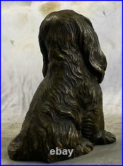Art Deco Cocker Spaniel Dog Bookend Book End Bronze Sculpture Marble Statue Gift