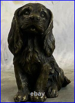 Art Deco Cocker Spaniel Dog Bookend Book End Bronze Sculpture Marble Statue Gift