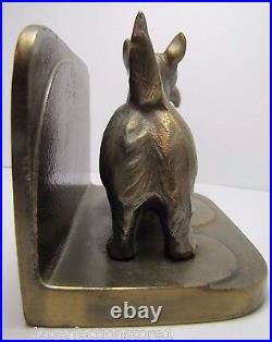 Art Deco FRANKART SCOTTIE DOG Bookend full figural cast metal brass wsh book end