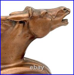 Art Deco Frankart Bronze Trojan Horse Head Bookends Rare Find Library Jewels