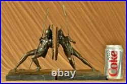 Art Deco Greek hoplite Warrior Bookends Book Ends Bronze Sculpture Figurine DEAL