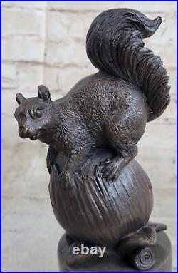 Art Deco HotCast Squirrel Bronze Sculpture Bookend Book End Figurine Statue Art