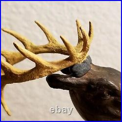 Art Deco Leaping Deer, Gazelle, Stag Vintage Spelter Metal Bookends