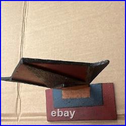 Art Deco Metal Geometric Bookends 1920s Era Book Ends Stamped 593 Hubley