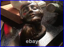 Art Deco Nude Lady Metal Sculpture Bookend Paperweight