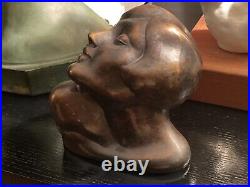 Art Deco Nude Lady Metal Sculpture Bookend Paperweight