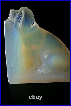 Art Deco Opalescen Glass Bookends Possibly Sabino Or Choisy-le-roi