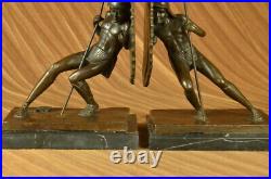 Art Deco Samurai Male Warrior Bookends Book Ends Bronze Sculpture Figurine DEAL