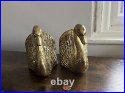 Art Deco Solid Brass swan Bookend