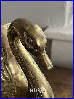 Art Deco Solid Brass swan Bookend