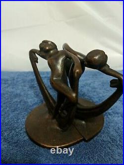 Art Deco Style Nude Scarf Dancing Female Lady Bookends Book Art Deco Style