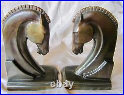 Art Deco Trojan Horse Head Bookends by Trophy Craft Cast Metal Copper/Bronze
