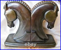 Art Deco Trojan Horse Head Bookends by Trophy Craft Cast Metal Copper/Bronze