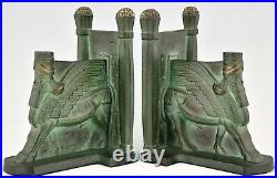 Art Deco bronze Lamassu bookends C. Charles 1930 France original