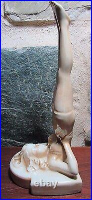Australian Pottery Wembley Lady Book End Art Deco Statue Diana Lustre Figurine