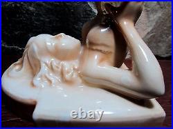 Australian Pottery Wembley Lady Book End Art Deco Statue Diana Lustre Figurine