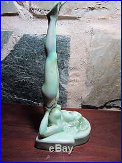 Australian Pottery Wembley Naked Lady Bookend Art Deco Statue Diana Lustre Glaze