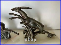 Authentic Art Deco Leaping Gazelle Sculpture