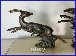Authentic Art Deco Leaping Gazelle Sculpture
