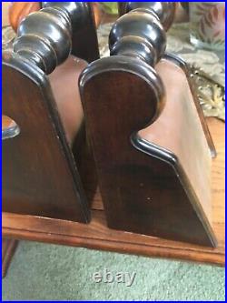 Beautiful Vintage Wood and Brass Bookends, s-ART DECO/ CLARA BOW