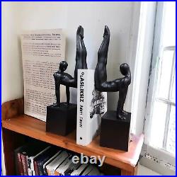 Black Modern Heavy Bookends Statue Sculpture Library Shelf Desk Decor
