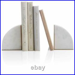 Book Ends Marble & Brass decorative quarter moon shape