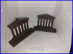 Bradley and Hubbard tower temple book ends and antique letter holder Art Deco