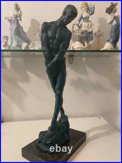 Bronze Adam Sculpture Patina Decor Statue Rodin Nude Auguste Deco Art