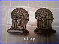 Bronze Art Deco Native American Indian Bookends