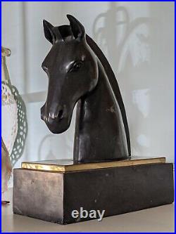 Bronze horse head, mid century modern / art deco style