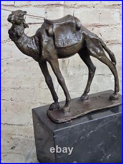 Charming Bronze Hot Cast Painted Camel Art Deco Sculpture Bookend Figurine