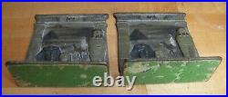 EGYPTIAN REVIVAL MUMMY TOMB SPHYNX MAN CAMELBACK PYRAMID Antique JUDD Bookends