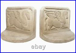 Early 20th C Art Deco Kneeling Pegasus Plstr (ancient Greek Bas-relief) Pr Bknds