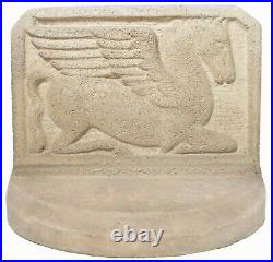 Early 20th C Art Deco Kneeling Pegasus Plstr (ancient Greek Bas-relief) Pr Bknds
