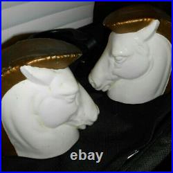 Extremely Rare Czech Art Deco Ceramic Horse Heads