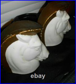 Extremely Rare Czech Art Deco Ceramic Horse Heads