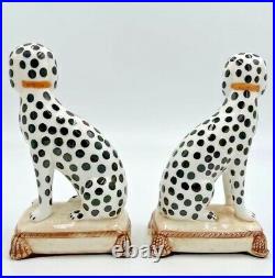 Fitz And Floyd Dalmation Bookends Porcelain MINT