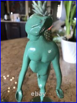 Frankart Nude Nymph & Frog Green Painted Metal 9.5 ART DECO Bookends