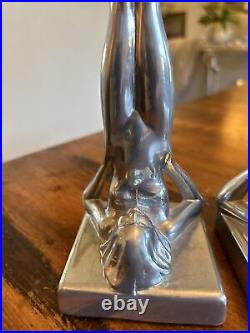 Frankart Sarsaparilla Art Deco NUDE FEMALE LEGS IN AIR Book End Statue Vintage