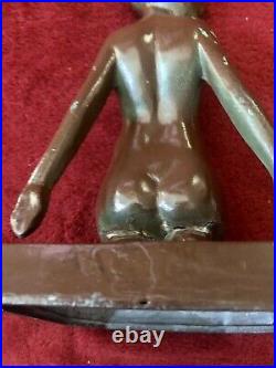 Frankart Signed Single Bookend Kneeling Nude Woman Art Deco1927. For Restoration