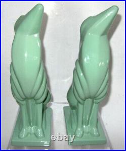 Frankart greyhound dog art deco greenie bookends all metal a pair made in USA
