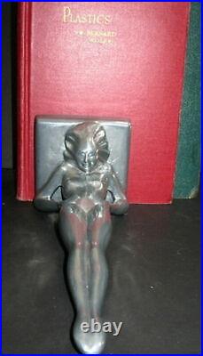 Frankart standing nymph bookends art deco polished aluminum 9 tall a pair USA