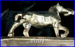 French Antique ART DECO Pair Horses Bookends Bronze Brass Vintage Statue