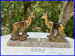 French Art Deco Pair of Bookends of Ibex