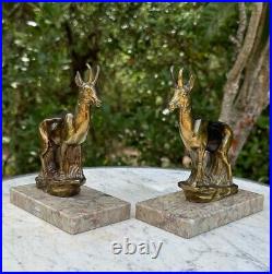French Art Deco Pair of Bookends of Ibex