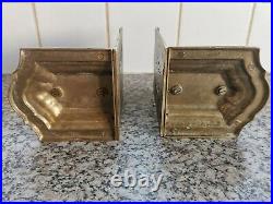 French Brass Art Deco Bookends Winged Lions Gothic 1920s Vintage Antique Heavy